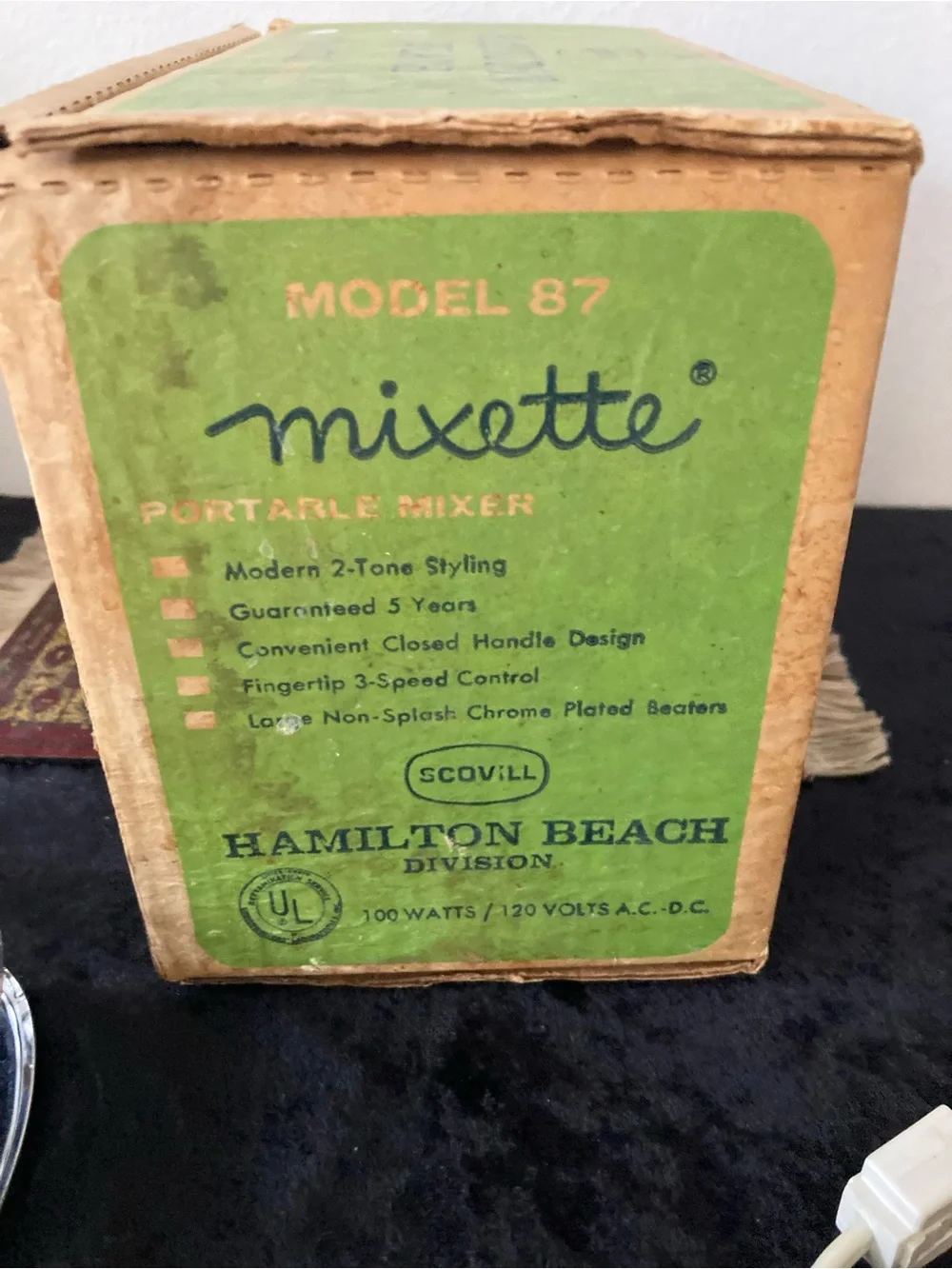 Hamilton Beach Scovill White Hand Mixer Mixette Vintage Works